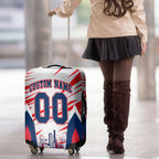 Personalised Western Bulldogs Fan Pride Luggage Cover Muscular Bulldog Mascot Graphic Art With Melbourne City Skyline