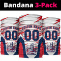 Personalised Western Bulldogs Fan Pride Neck Gaiter Muscular Bulldog Mascot Graphic Art With Melbourne City Skyline