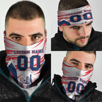 Personalised Western Bulldogs Fan Pride Neck Gaiter Muscular Bulldog Mascot Graphic Art With Melbourne City Skyline