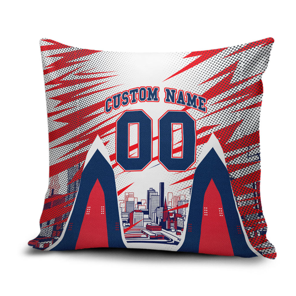 Personalised Western Bulldogs Fan Pride Pillow Cover Muscular Bulldog Mascot Graphic Art With Melbourne City Skyline
