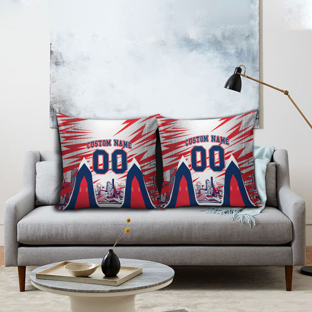 Personalised Western Bulldogs Fan Pride Pillow Cover Muscular Bulldog Mascot Graphic Art With Melbourne City Skyline