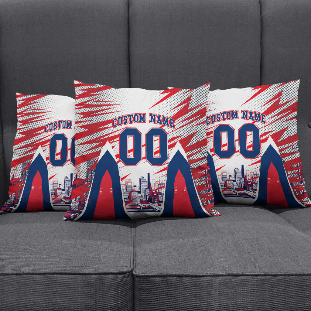 Personalised Western Bulldogs Fan Pride Pillow Cover Muscular Bulldog Mascot Graphic Art With Melbourne City Skyline