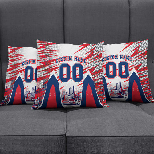 Personalised Western Bulldogs Fan Pride Pillow Cover Muscular Bulldog Mascot Graphic Art With Melbourne City Skyline