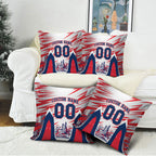 Personalised Western Bulldogs Fan Pride Pillow Cover Muscular Bulldog Mascot Graphic Art With Melbourne City Skyline