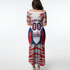 Personalised Western Bulldogs Fan Pride Puletasi Muscular Bulldog Mascot Graphic Art With Melbourne City Skyline