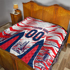 Personalised Western Bulldogs Fan Pride Quilt Muscular Bulldog Mascot Graphic Art With Melbourne City Skyline