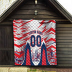 Personalised Western Bulldogs Fan Pride Quilt Muscular Bulldog Mascot Graphic Art With Melbourne City Skyline