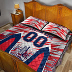 Personalised Western Bulldogs Fan Pride Quilt Bed Set Muscular Bulldog Mascot Graphic Art With Melbourne City Skyline