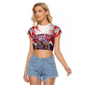 Personalised Western Bulldogs Fan Pride Raglan Cropped T Shirt Muscular Bulldog Mascot Graphic Art With Melbourne City Skyline