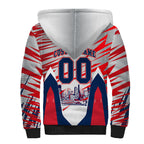 Personalised Western Bulldogs Fan Pride Sherpa Hoodie Muscular Bulldog Mascot Graphic Art With Melbourne City Skyline