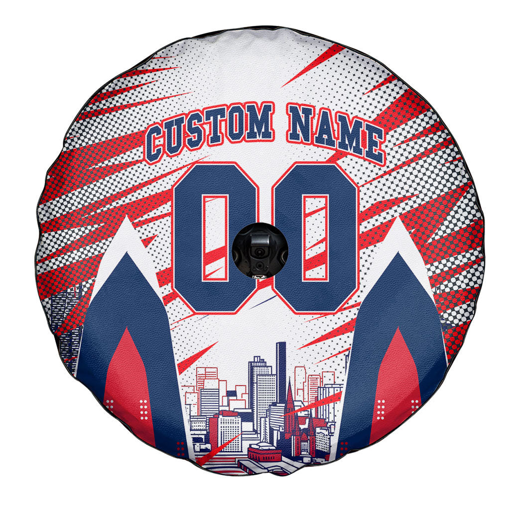 Personalised Western Bulldogs Fan Pride Spare Tire Cover Muscular Bulldog Mascot Graphic Art With Melbourne City Skyline