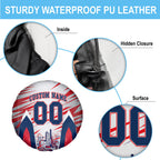 Personalised Western Bulldogs Fan Pride Spare Tire Cover Muscular Bulldog Mascot Graphic Art With Melbourne City Skyline