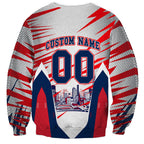 Personalised Western Bulldogs Fan Pride Sweatshirt Muscular Bulldog Mascot Graphic Art With Melbourne City Skyline