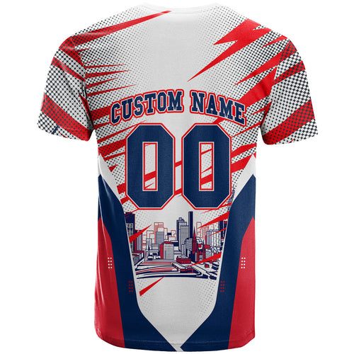 Personalised Western Bulldogs Fan Pride T Shirt Muscular Bulldog Mascot Graphic Art With Melbourne City Skyline