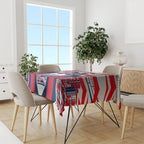 Personalised Western Bulldogs Fan Pride Tablecloth Muscular Bulldog Mascot Graphic Art With Melbourne City Skyline