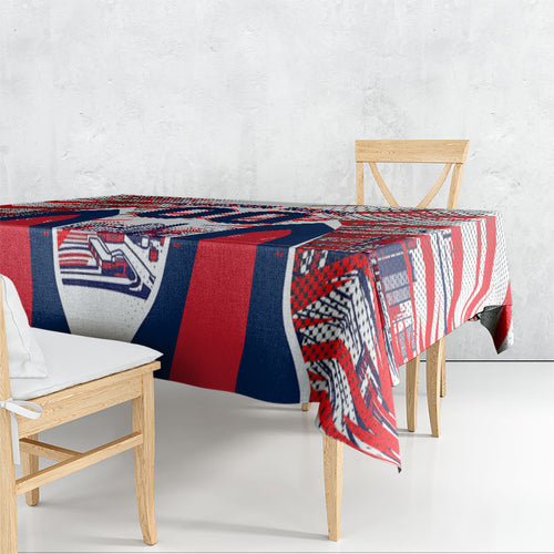 Personalised Western Bulldogs Fan Pride Tablecloth Muscular Bulldog Mascot Graphic Art With Melbourne City Skyline