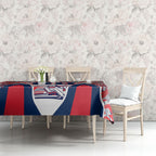 Personalised Western Bulldogs Fan Pride Tablecloth Muscular Bulldog Mascot Graphic Art With Melbourne City Skyline