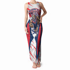 Personalised Western Bulldogs Fan Pride Tank Maxi Dress Muscular Bulldog Mascot Graphic Art With Melbourne City Skyline