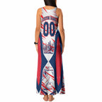 Personalised Western Bulldogs Fan Pride Tank Maxi Dress Muscular Bulldog Mascot Graphic Art With Melbourne City Skyline