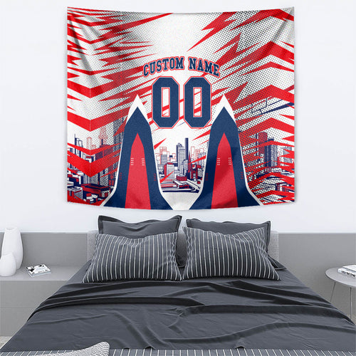 Personalised Western Bulldogs Fan Pride Tapestry Muscular Bulldog Mascot Graphic Art With Melbourne City Skyline