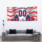Personalised Western Bulldogs Fan Pride Tapestry Muscular Bulldog Mascot Graphic Art With Melbourne City Skyline