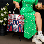 Personalised Western Bulldogs Fan Pride Tote Bag Muscular Bulldog Mascot Graphic Art With Melbourne City Skyline