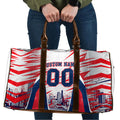 Personalised Western Bulldogs Fan Pride Travel Bag Muscular Bulldog Mascot Graphic Art With Melbourne City Skyline