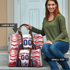 Personalised Western Bulldogs Fan Pride Travel Bag Muscular Bulldog Mascot Graphic Art With Melbourne City Skyline