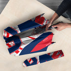 Personalised Western Bulldogs Fan Pride Umbrella Muscular Bulldog Mascot Graphic Art With Melbourne City Skyline