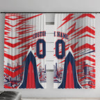 Personalised Western Bulldogs Fan Pride Window Curtain Muscular Bulldog Mascot Graphic Art With Melbourne City Skyline