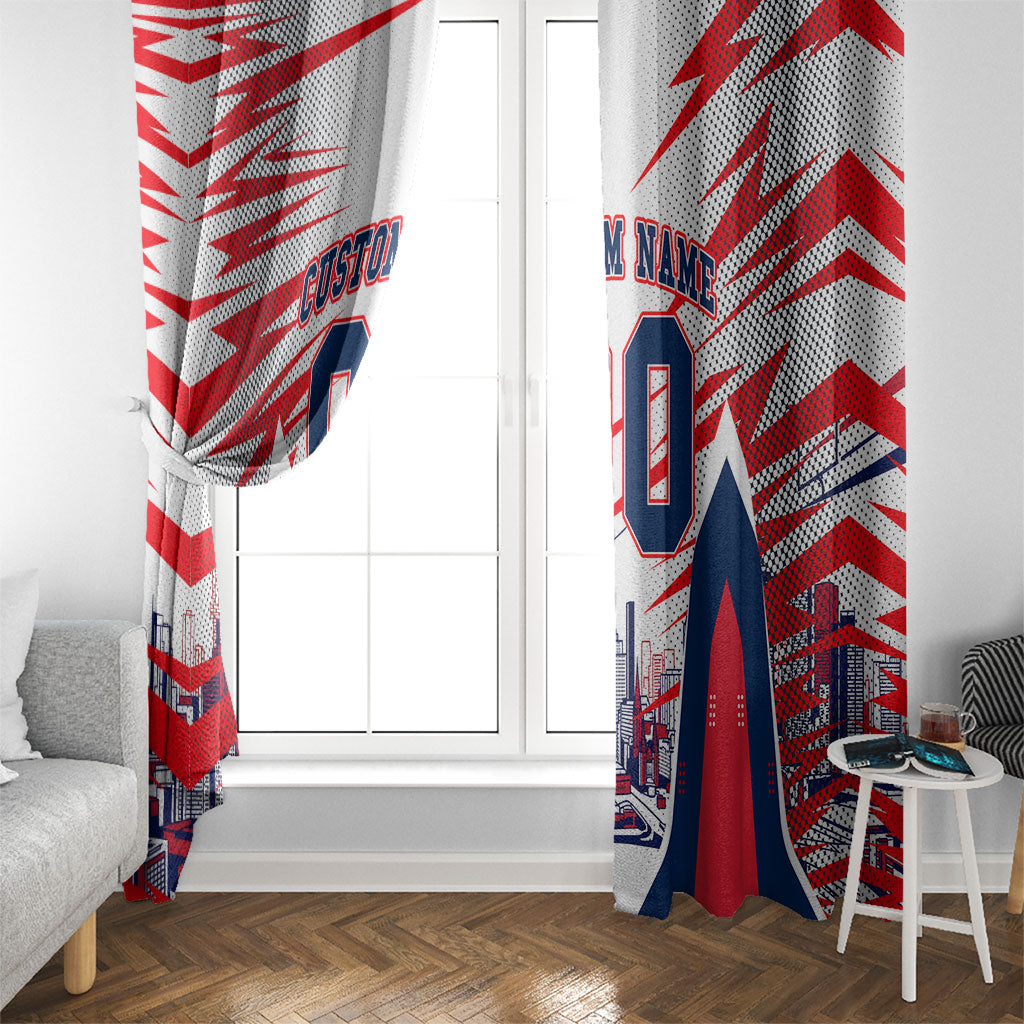 Personalised Western Bulldogs Fan Pride Window Curtain Muscular Bulldog Mascot Graphic Art With Melbourne City Skyline