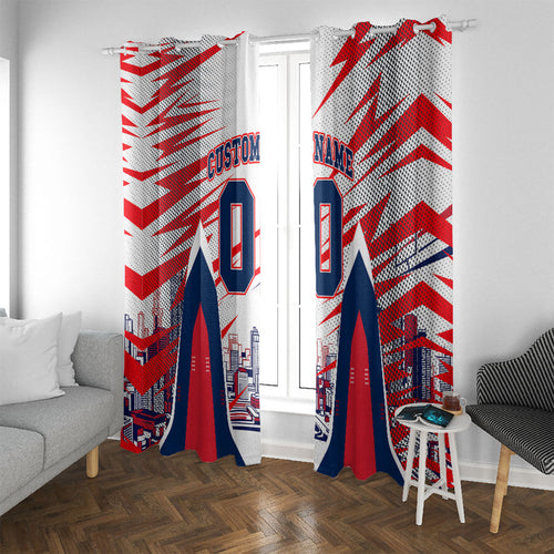 Personalised Western Bulldogs Fan Pride Window Curtain Muscular Bulldog Mascot Graphic Art With Melbourne City Skyline