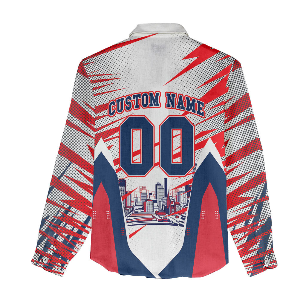Personalised Western Bulldogs Fan Pride Women Casual Shirt Muscular Bulldog Mascot Graphic Art With Melbourne City Skyline