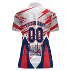 Personalised Western Bulldogs Fan Pride Women Polo Shirt Muscular Bulldog Mascot Graphic Art With Melbourne City Skyline
