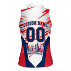 Personalised Western Bulldogs Fan Pride Women Sleeveless Polo Shirt Muscular Bulldog Mascot Graphic Art With Melbourne City Skyline