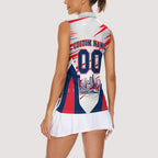 Personalised Western Bulldogs Fan Pride Women Sleeveless Polo Shirt Muscular Bulldog Mascot Graphic Art With Melbourne City Skyline