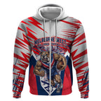 Personalised Western Bulldogs Fan Pride Zip Hoodie Muscular Bulldog Mascot Graphic Art With Melbourne City Skyline