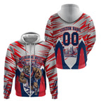 Personalised Western Bulldogs Fan Pride Zip Hoodie Muscular Bulldog Mascot Graphic Art With Melbourne City Skyline