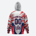 Personalised Western Bulldogs Fan Pride Zip Hoodie Muscular Bulldog Mascot Graphic Art With Melbourne City Skyline