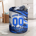 Personalised Adelaide Strikers Cricket Fan Pride Laundry Basket Dynamic Cricket Graphic Art With Adelaide City Skyline