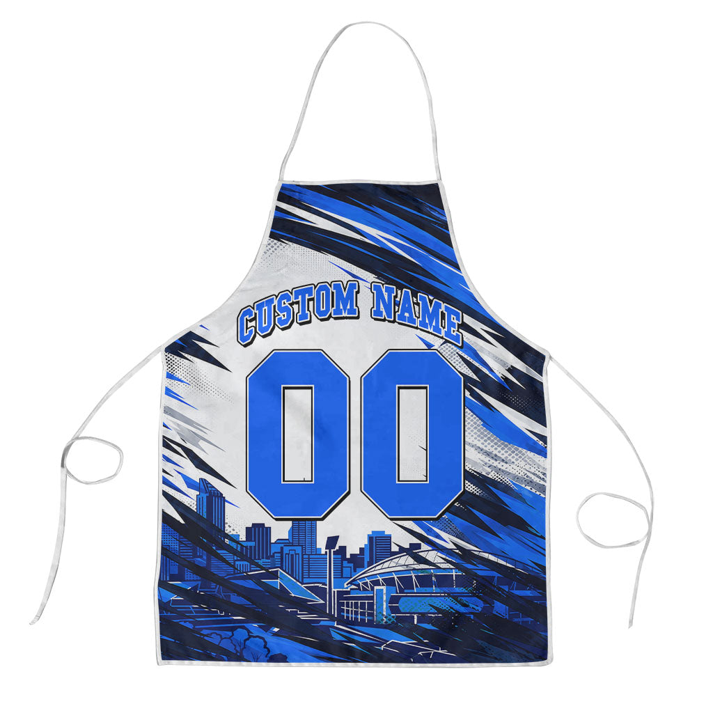 Personalised Adelaide Strikers Cricket Fan Pride Apron Dynamic Cricket Graphic Art With Adelaide City Skyline