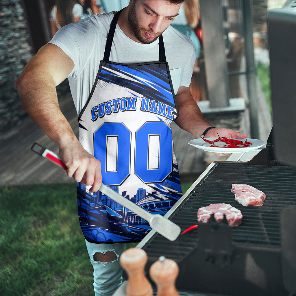 Personalised Adelaide Strikers Cricket Fan Pride Apron Dynamic Cricket Graphic Art With Adelaide City Skyline