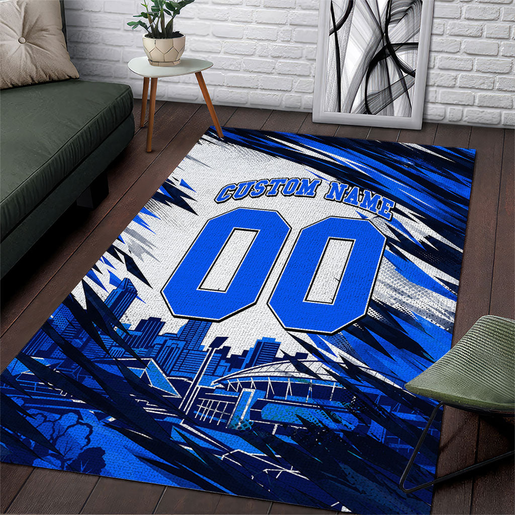 Personalised Adelaide Strikers Cricket Fan Pride Area Rug Dynamic Cricket Graphic Art With Adelaide City Skyline