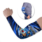 Personalised Adelaide Strikers Cricket Fan Pride Arm Sleeves Dynamic Cricket Graphic Art With Adelaide City Skyline