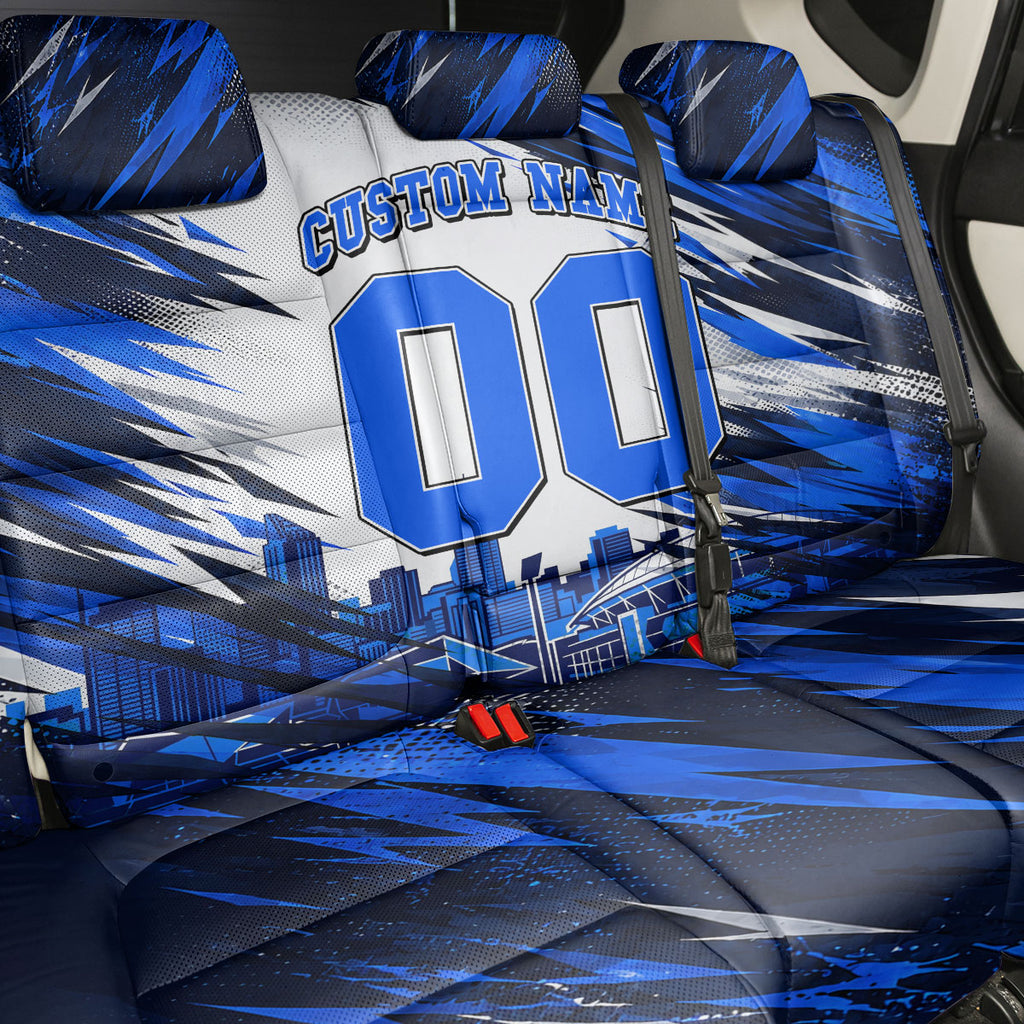 Personalised Adelaide Strikers Cricket Fan Pride Back Car Seat Cover Dynamic Cricket Graphic Art With Adelaide City Skyline
