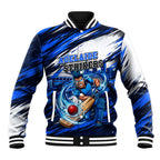 Personalised Adelaide Strikers Cricket Fan Pride Baseball Jacket Dynamic Cricket Graphic Art With Adelaide City Skyline