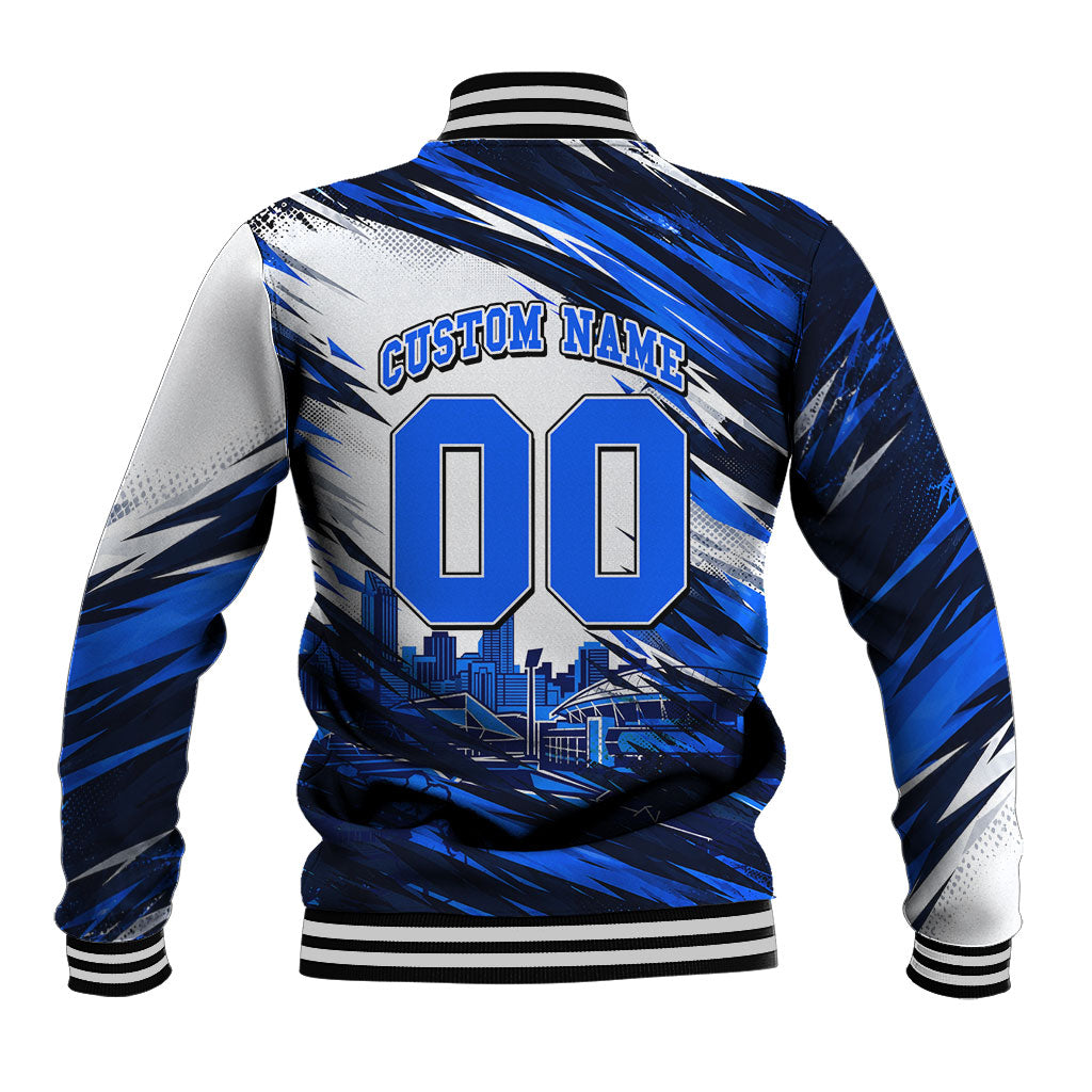 Personalised Adelaide Strikers Cricket Fan Pride Baseball Jacket Dynamic Cricket Graphic Art With Adelaide City Skyline