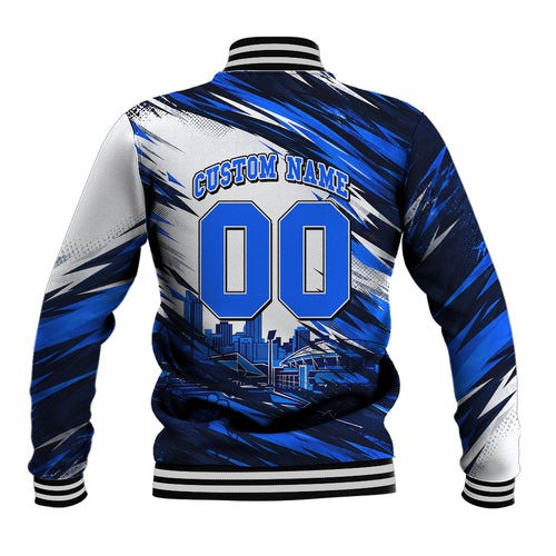 Personalised Adelaide Strikers Cricket Fan Pride Baseball Jacket Dynamic Cricket Graphic Art With Adelaide City Skyline