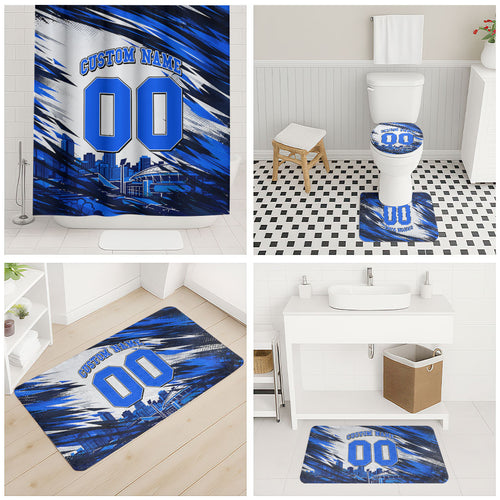 Personalised Adelaide Strikers Cricket Fan Pride Bathroom Set Dynamic Cricket Graphic Art With Adelaide City Skyline