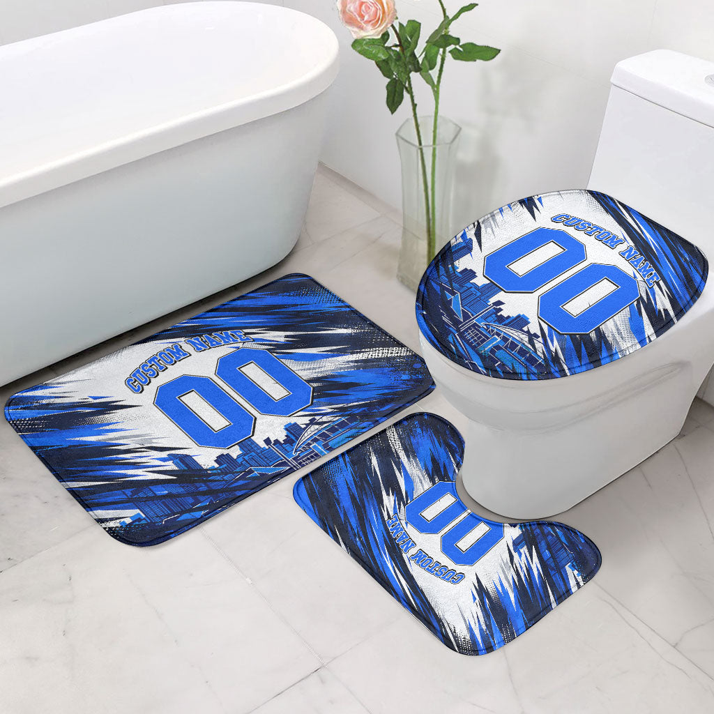 Personalised Adelaide Strikers Cricket Fan Pride Bathroom Set Dynamic Cricket Graphic Art With Adelaide City Skyline